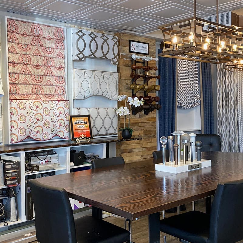 Inside the Homestead Window Treatments showroom